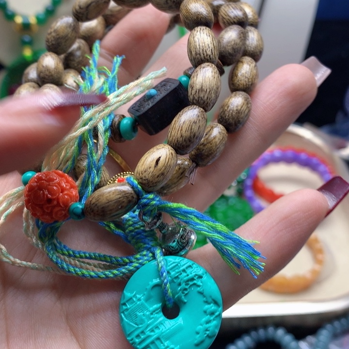 玛瑙/玉髓颈饰合金吊坠