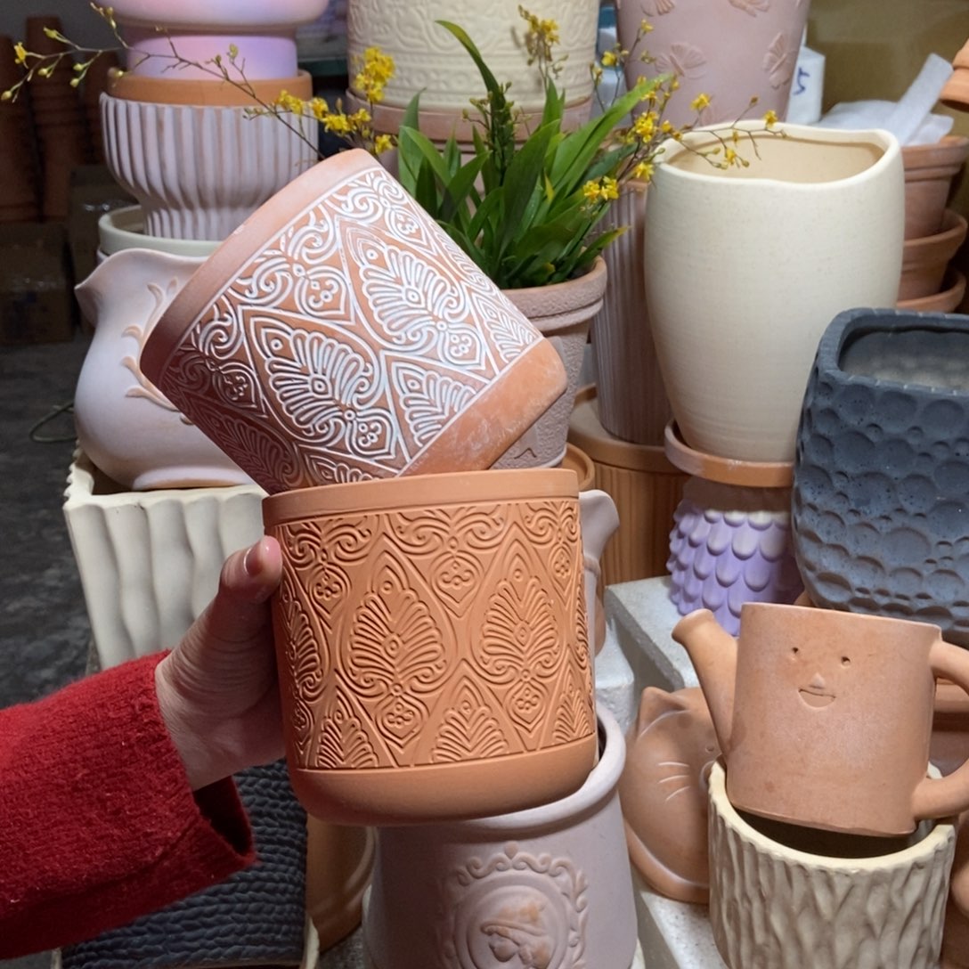 12×12几何直筒复古+红陶2个