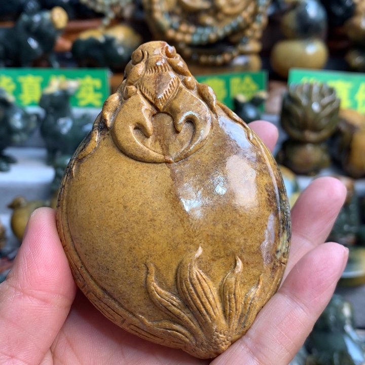 岫岩河磨玉（透闪石质玉）手把件未镶嵌