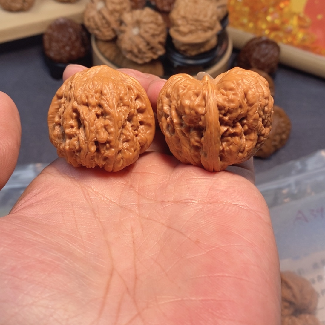 把件文玩核桃走色快速系列38尺平谷凹底A381