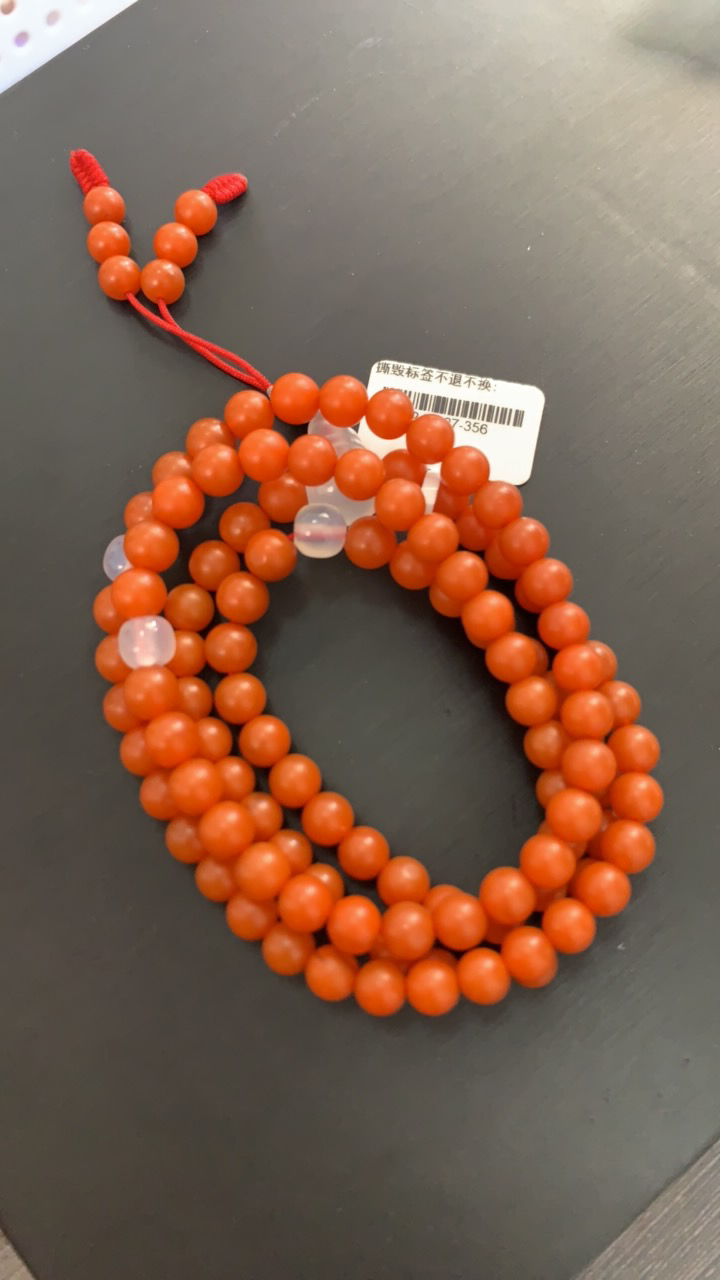 保山南红官坡柿子红6mm+多圈108