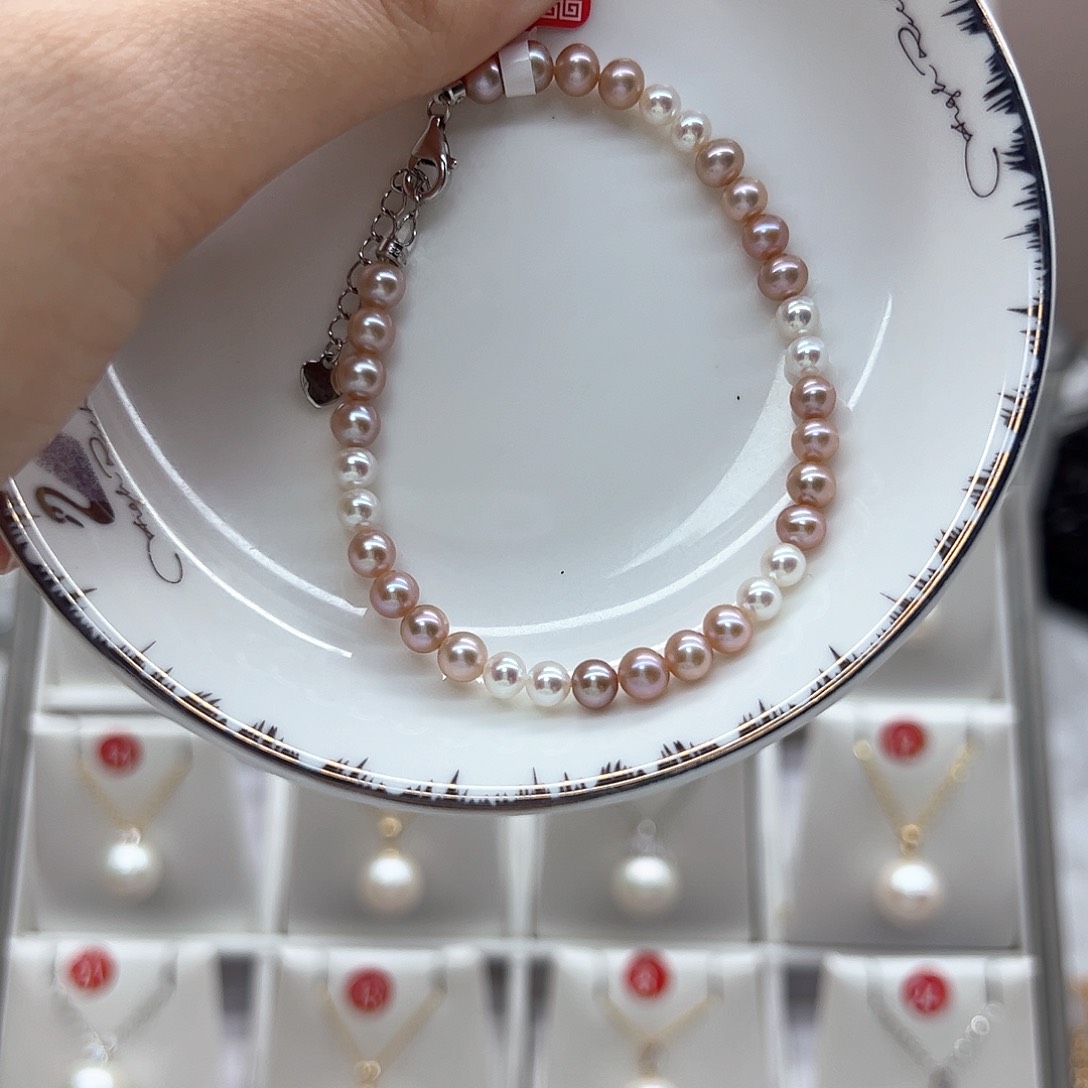 淡水珍珠手绳银S925镶嵌