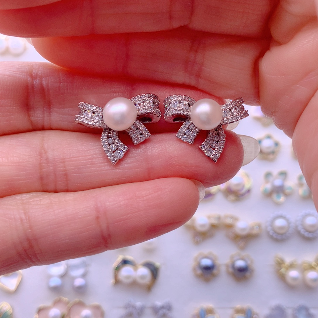 耳饰合金淡水珍珠