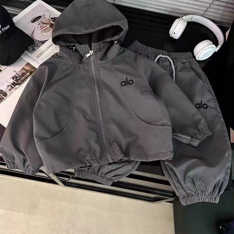 5876男女童潮流个性洋气休闲春秋季连帽套装