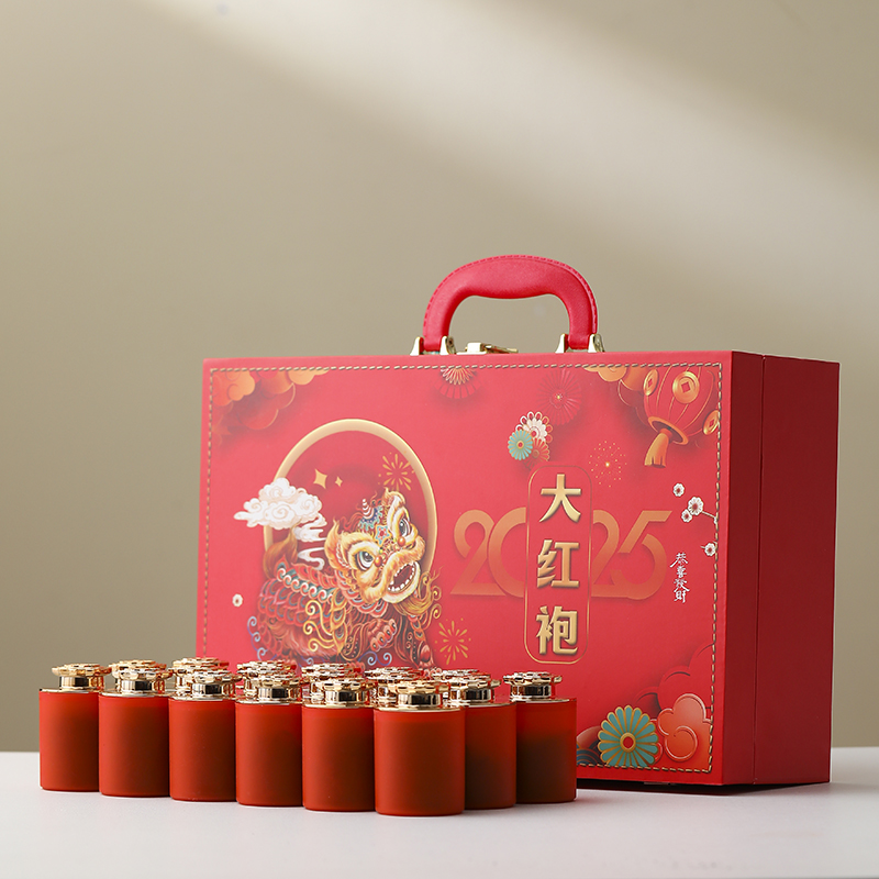 24年新茶大红袍浓香型福建高山岩茶花果香耐泡红色陶瓷罐装礼盒装