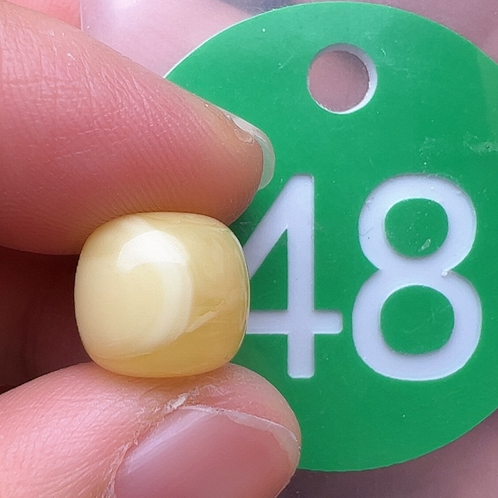 蜜蜡裸石未镶嵌花粉10.5m m