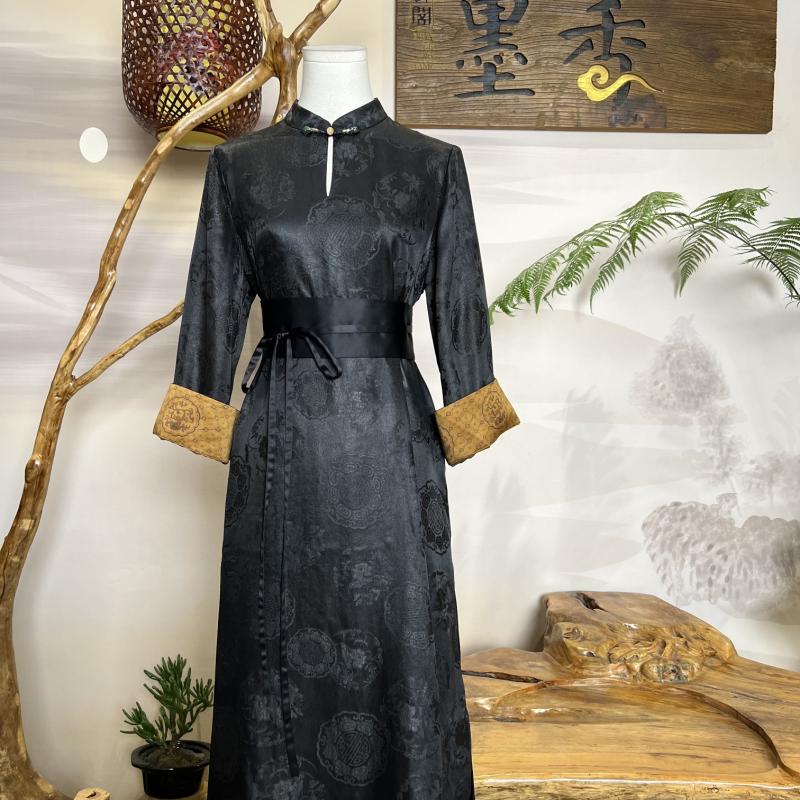 XuanGeMoXiang/轩阁墨香轩阁墨香 连衣裙 MX221003显瘦重磅中式