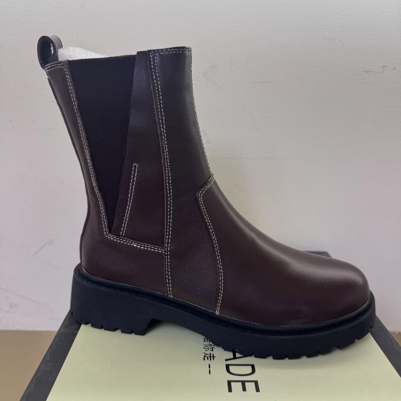 露露严选手工真皮时尚短靴女现货断码115