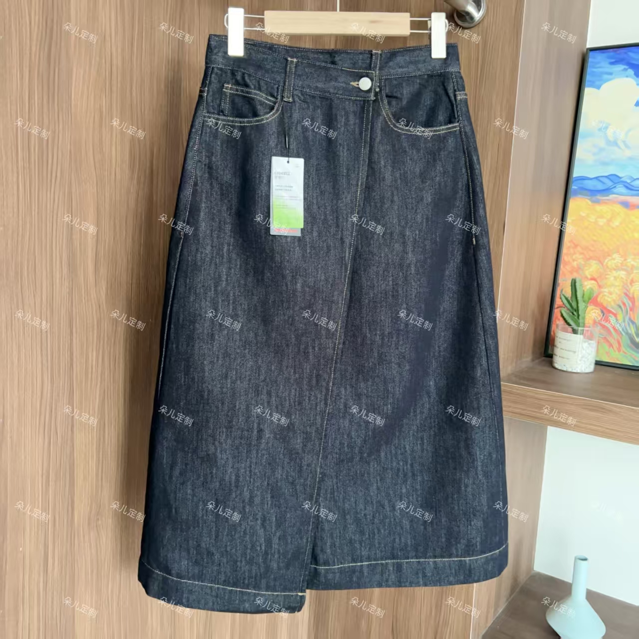 朵儿定制 【曼舞】夏季高腰裹身式莱赛尔牛仔裙半身裙 IV07