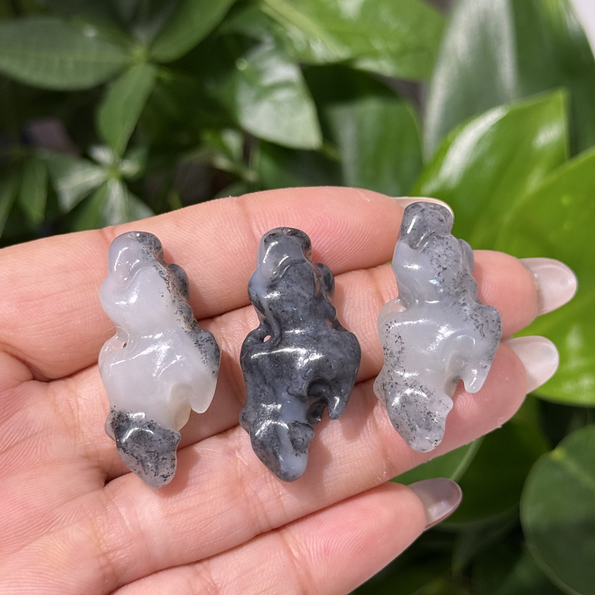 和田玉颈饰未镶嵌青花太湖石TZ多样性拍一发一