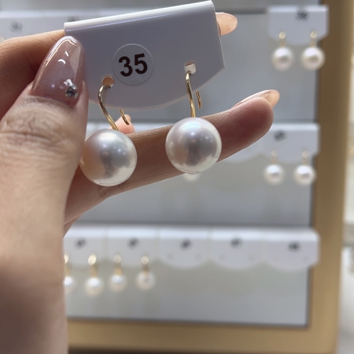 淡水珍珠耳饰银S925镶嵌