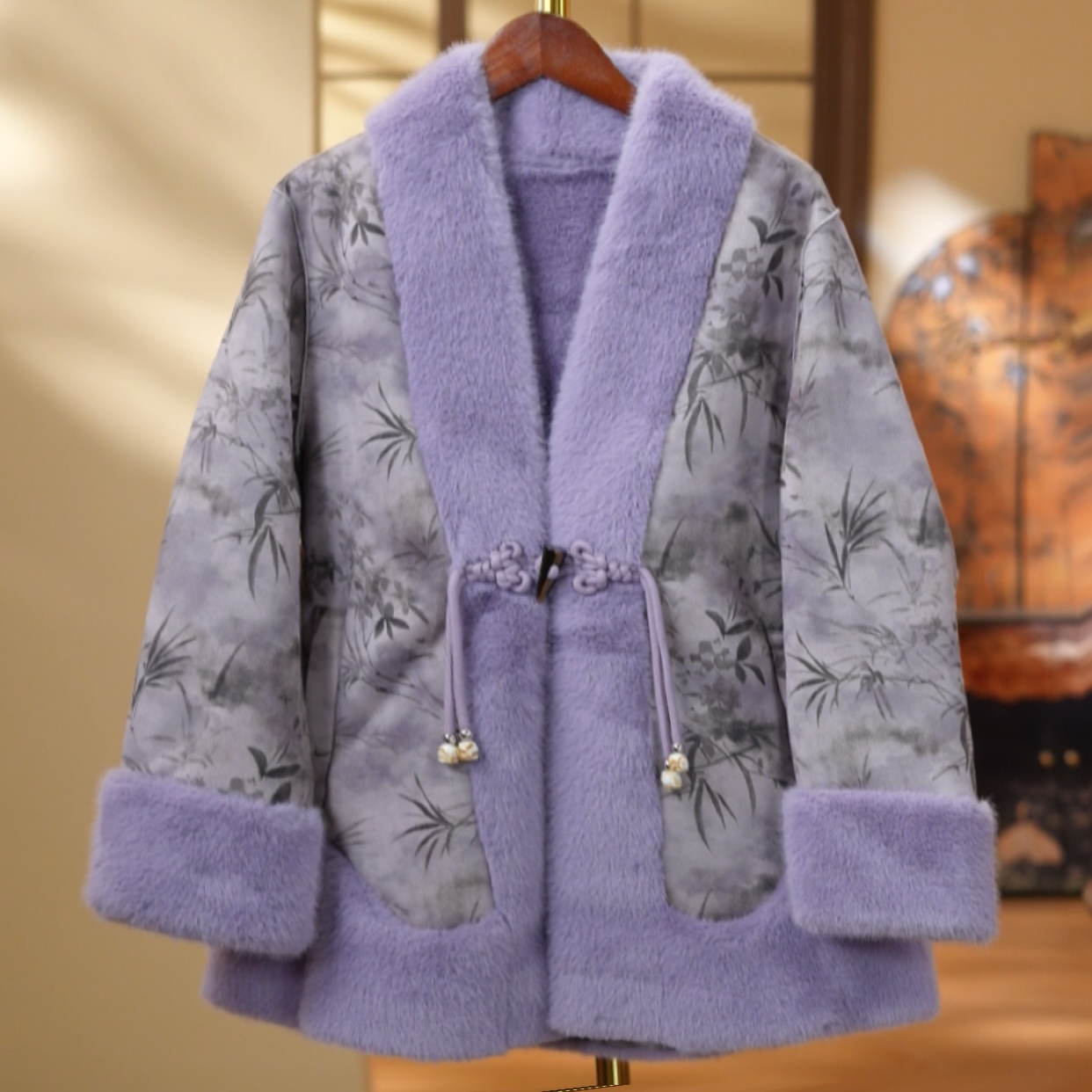 《露浸兰-双面穿》加绒加厚2025新中式国风女士长袖外套