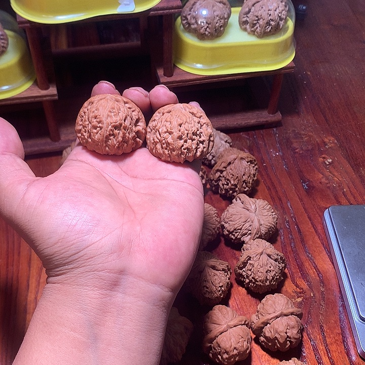 文玩核桃吊坠白狮子