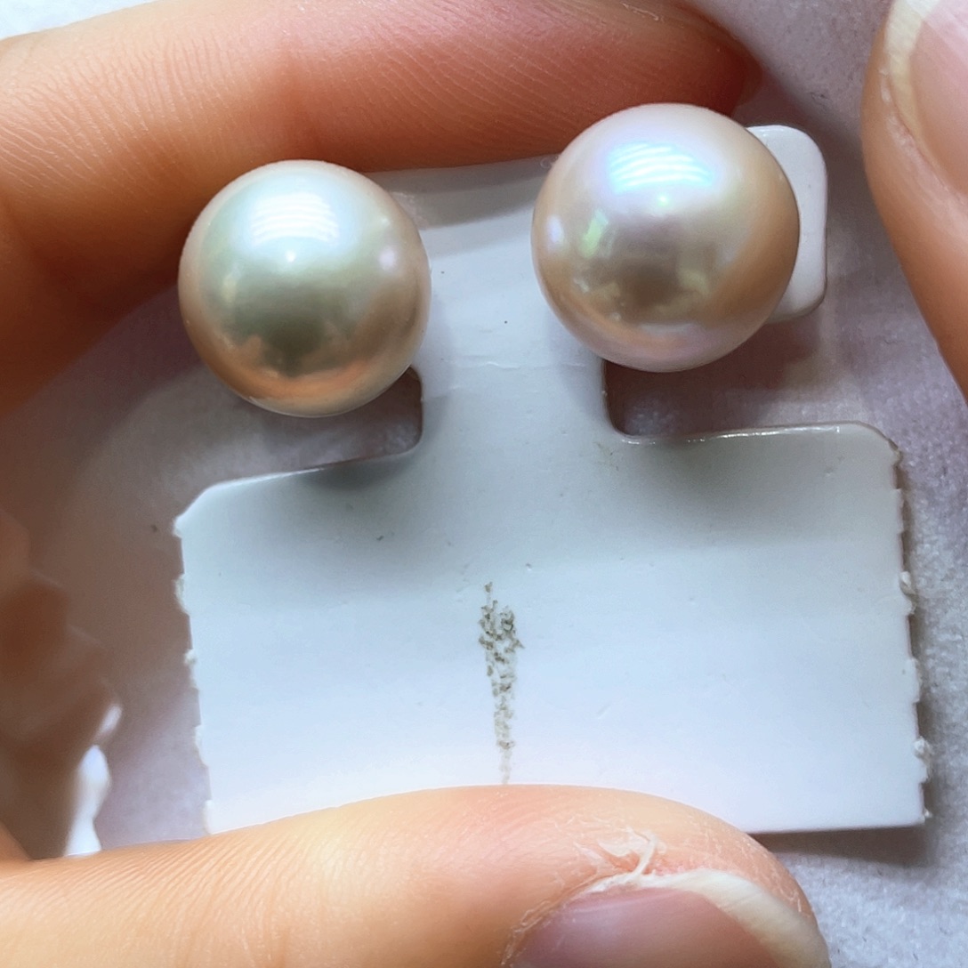 淡水珍珠耳饰银S925镶嵌