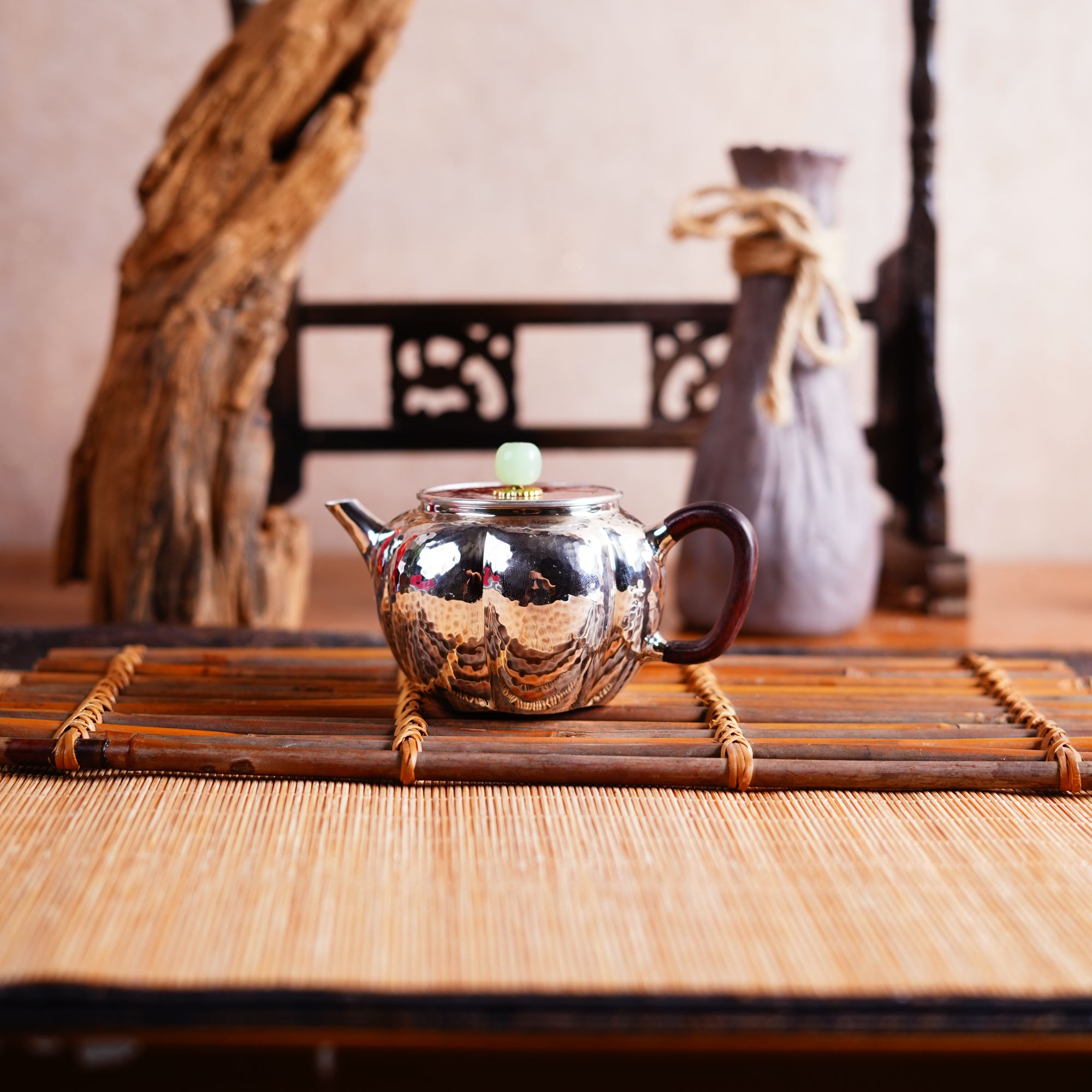 【冠砂专属】铜盖 南瓜锤纹壶