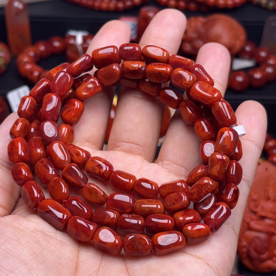 南红玛瑙珠宝奇石未镶嵌无***心多圈