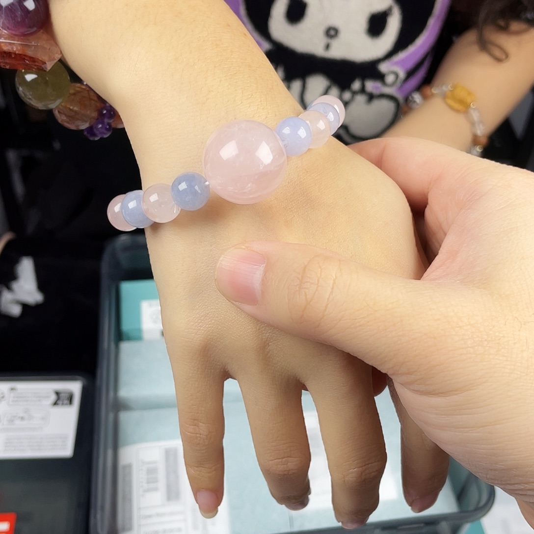 手串水晶银S925镀金镶嵌