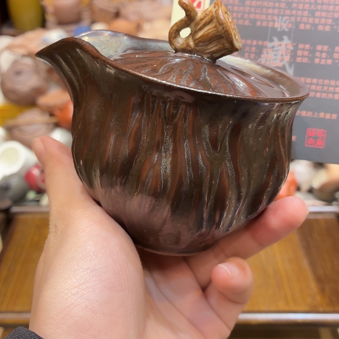柴烧老岩泥茶器皿