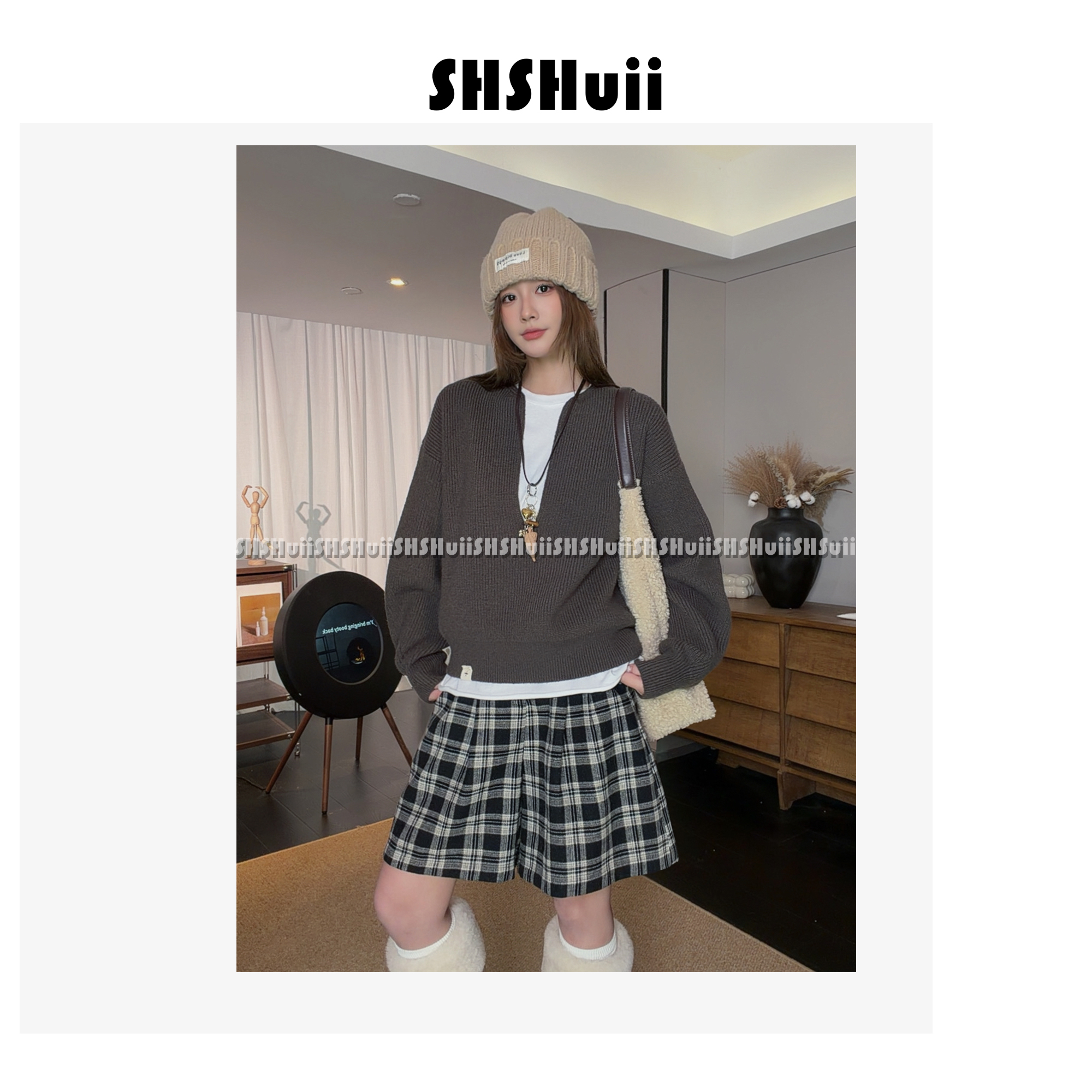  IN.SHuii【松弛暖城】宽松针织毛衣背心真两件/lla