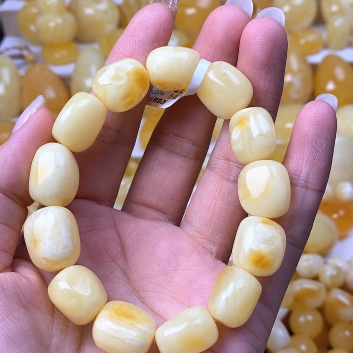 杜***草未镶嵌琥珀手链天然无优化琥珀蜜蜡