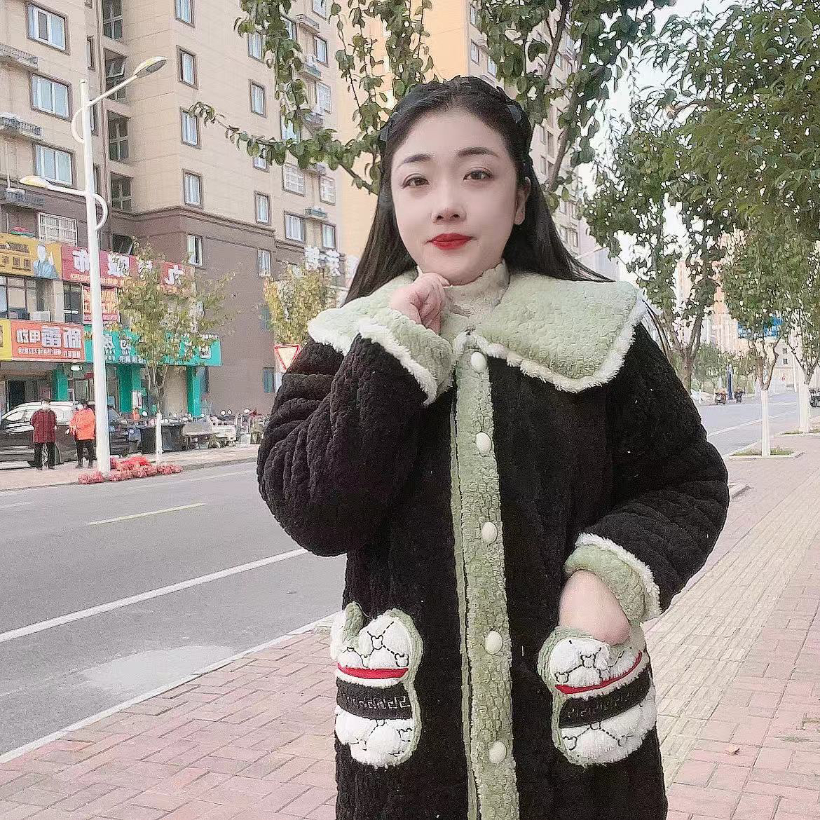 微瑕反季黑色家居服套装加绵加厚款套装