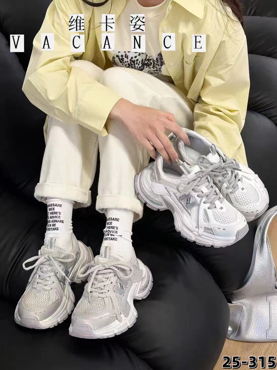 25315新款高品质牛皮拼网舒适夏季老爹单鞋