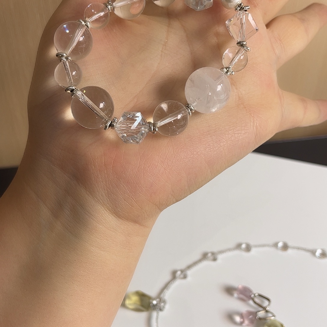 手串水晶未镶嵌手串白幽灵设计款