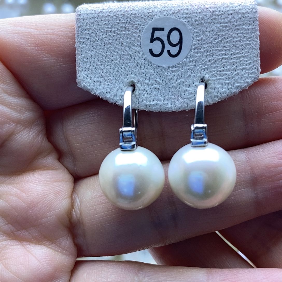 淡水珍珠耳饰银S925镶嵌