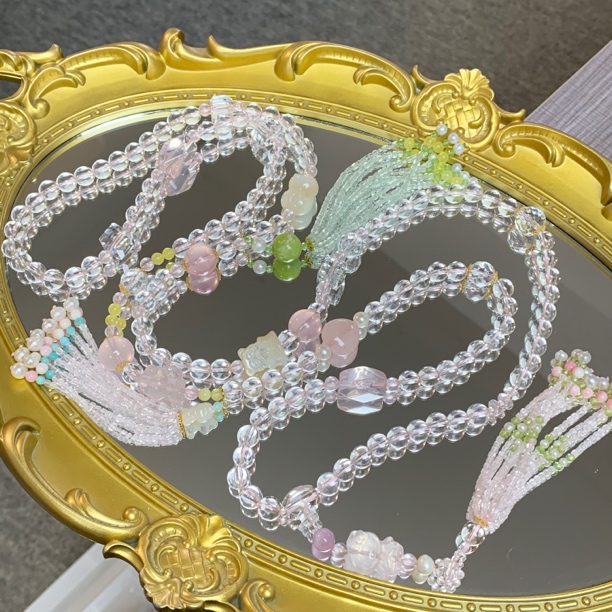 •梦境•天然白水晶斜挎链 7mm+ 配饰天然多样性发货哦