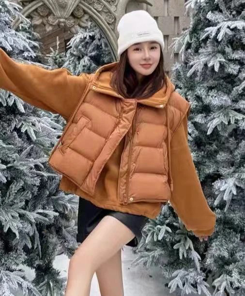 邹先森8883-30休闲潮流女士简约风保暖连帽冬季外套