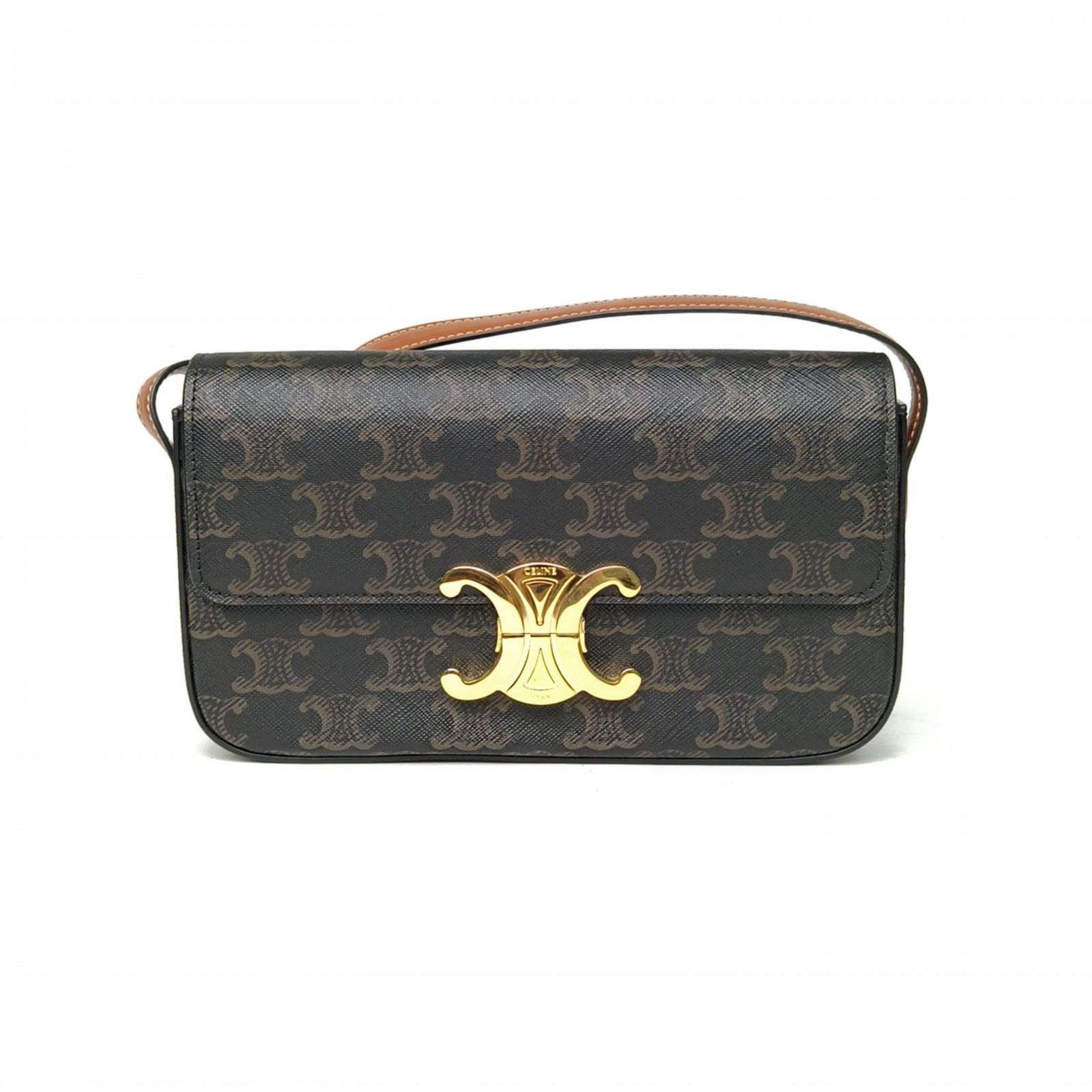 95新 Celine/思琳 【娇】凯旋门金属锁扣横版肩背包20 PVC 928083