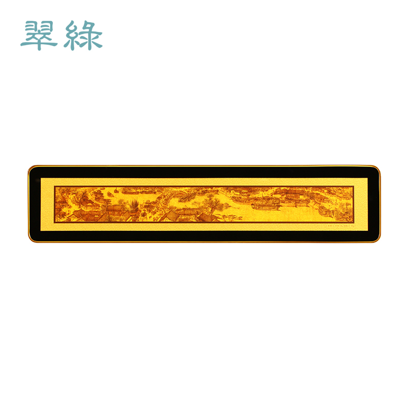 翠绿珠宝 黄金金画 足金清明上河图金画家居摆件 送礼自用