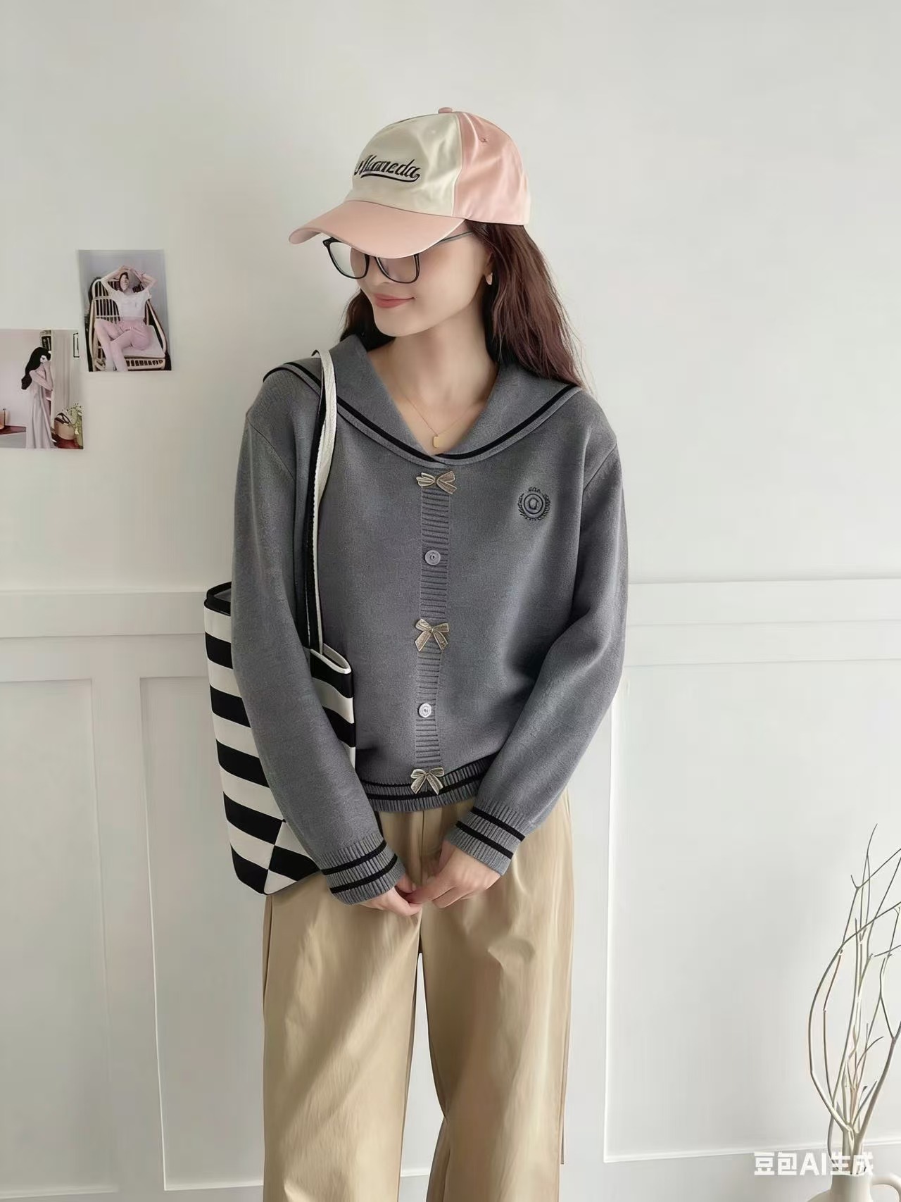 【瑶瑶专属】3553【衣长58】宽松秋冬海军领女毛衣上衣毛针织衫学院风