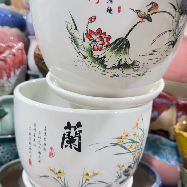 凑9快包邮，有孔，陶瓷花盆