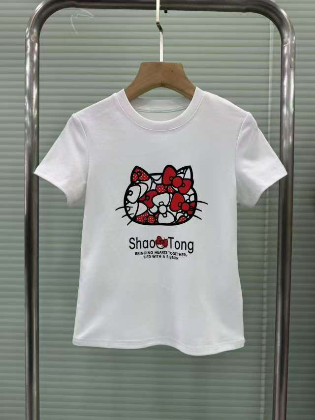 532白色KT猫修身T恤