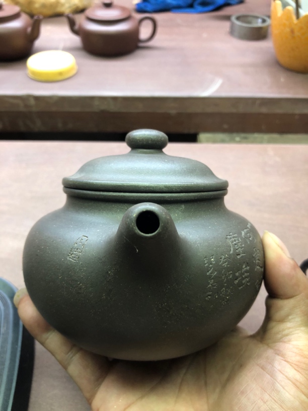 家藏料原矿黑镦头全手工水平壶莲子壶500CC紫砂壶茶壶茶具