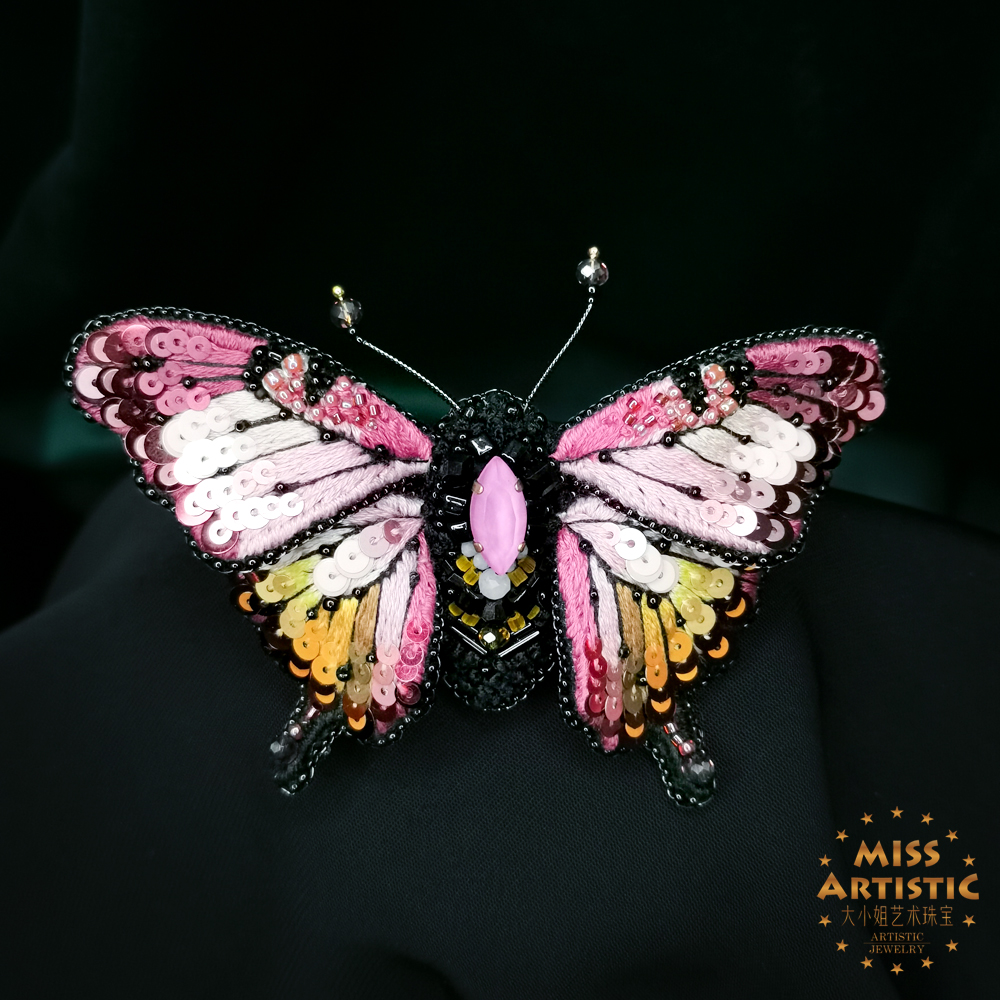 高定工坊法式珠绣缇娜胸针[208b-05]