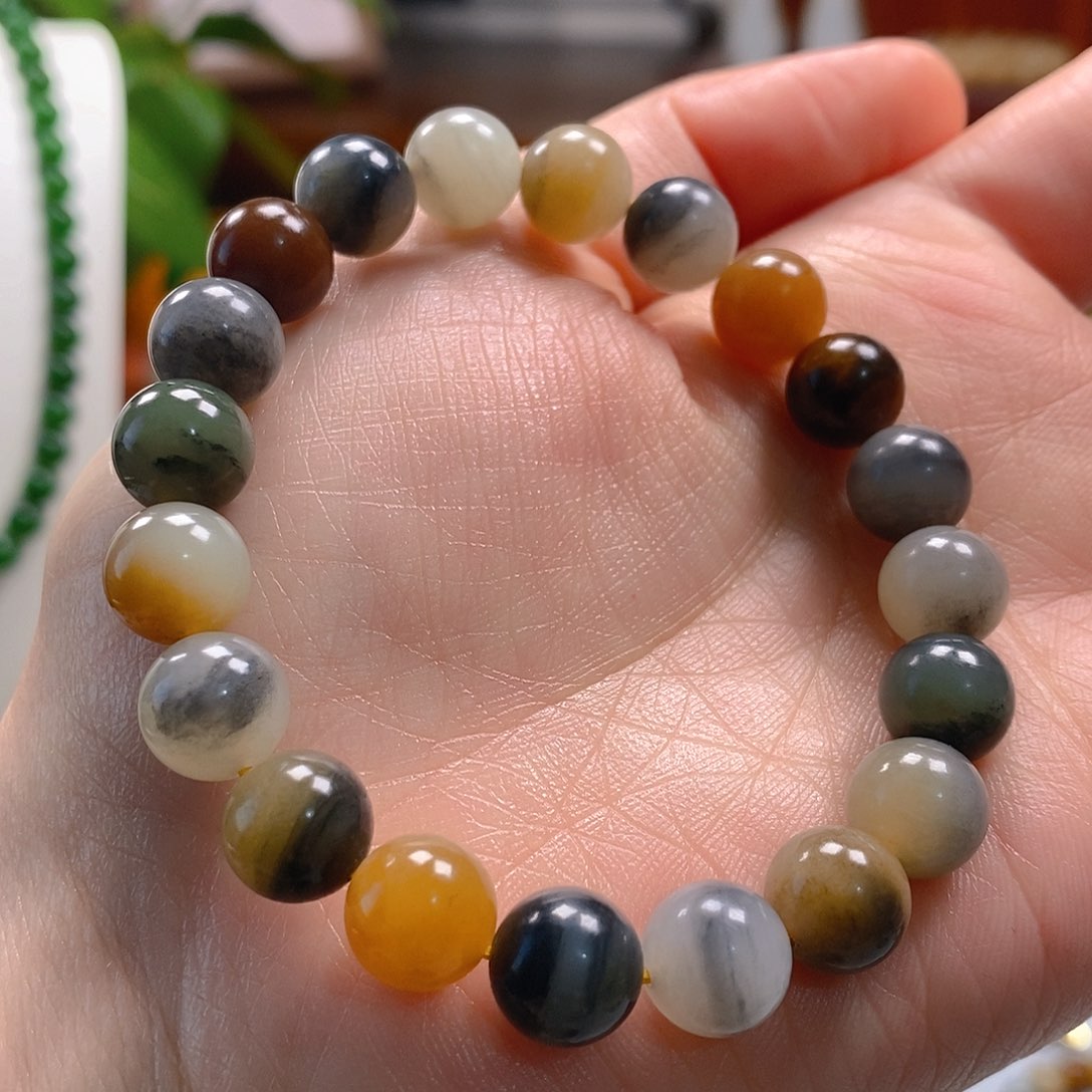 和田玉手串未镶嵌香****海