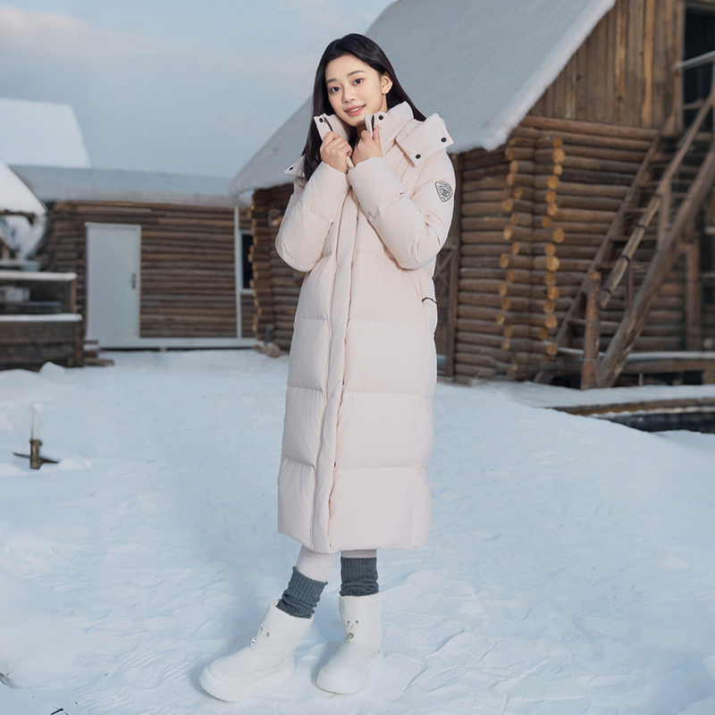 坦博尔长款过膝羽绒服女冬季运动休闲时尚潮酷加厚保暖外套鸭绒