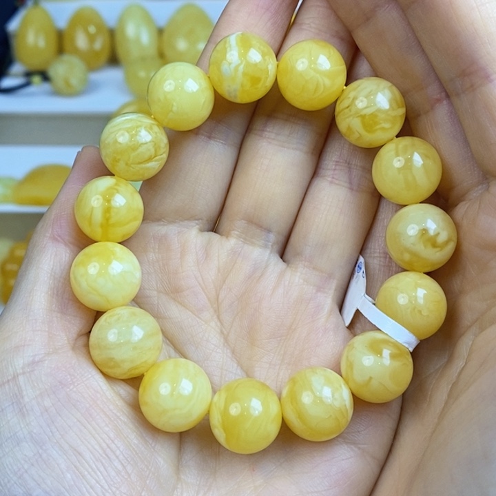 蜜蜡手链未镶嵌阿*天然原矿假一赔十