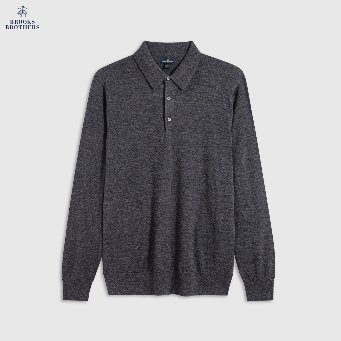 Brooks Brothers/布克兄弟男士25早秋新品美利奴羊毛长袖polo衫