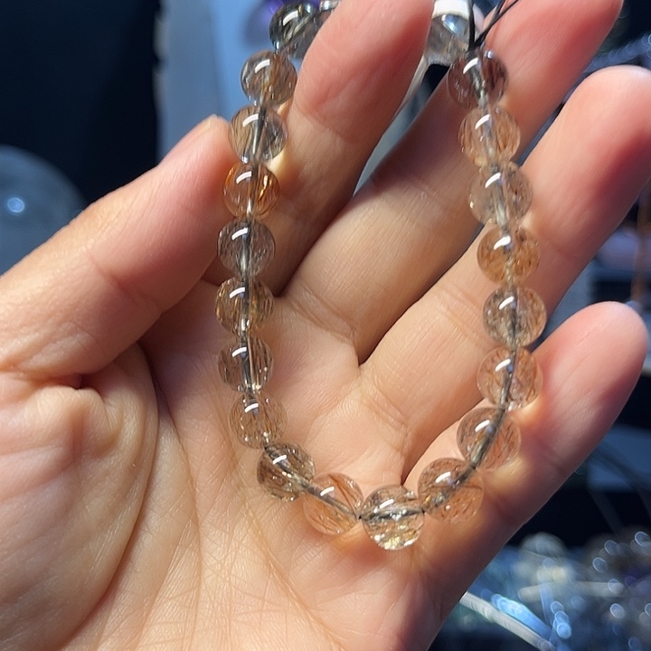 手链水晶未镶嵌天然黑金超水晶