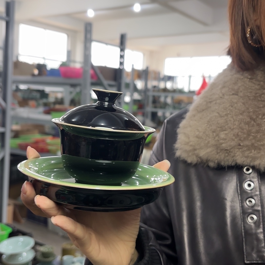 龙泉云间青瓷小米茶器