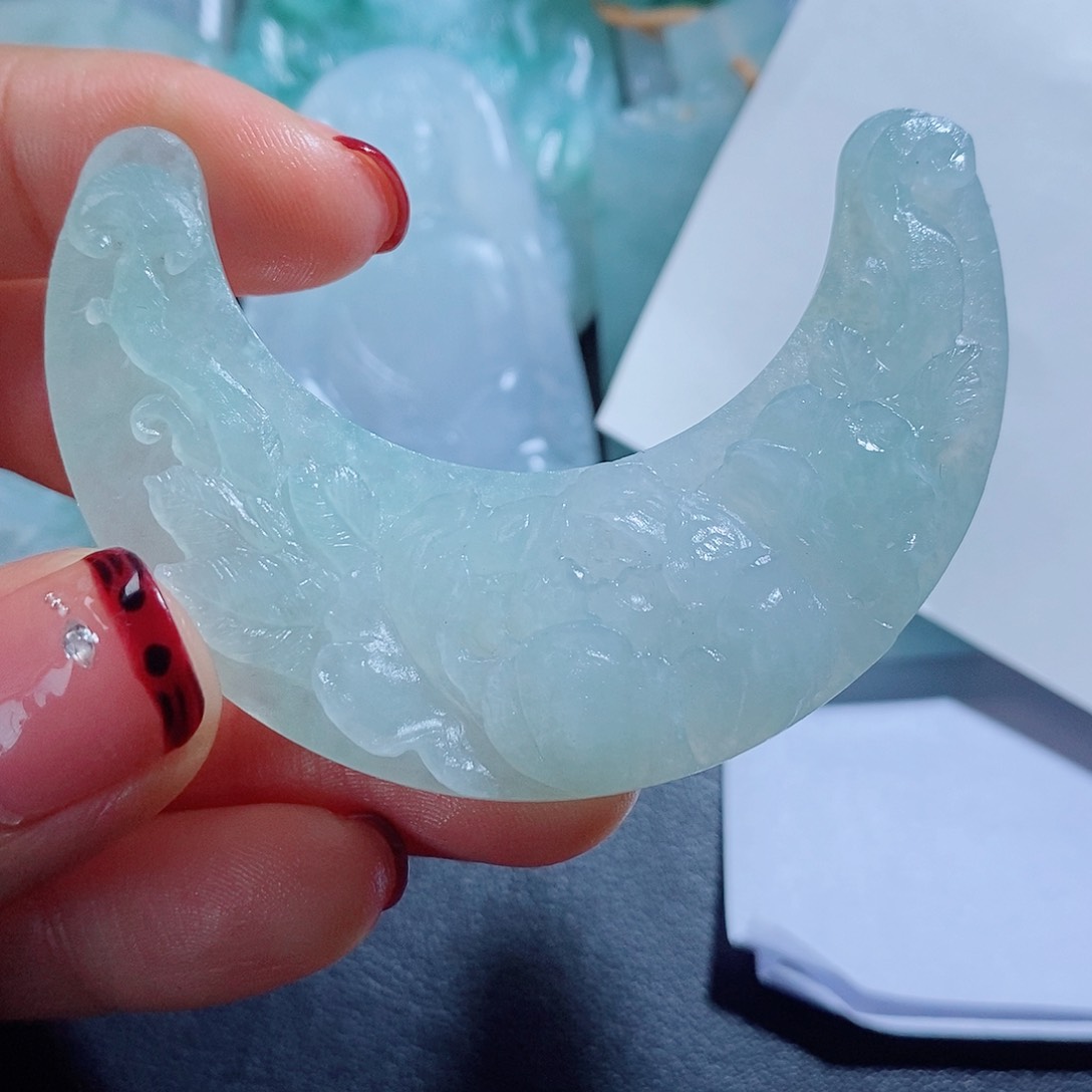 定制翡翠未镶嵌毛货不支持退货下单需确认抛光