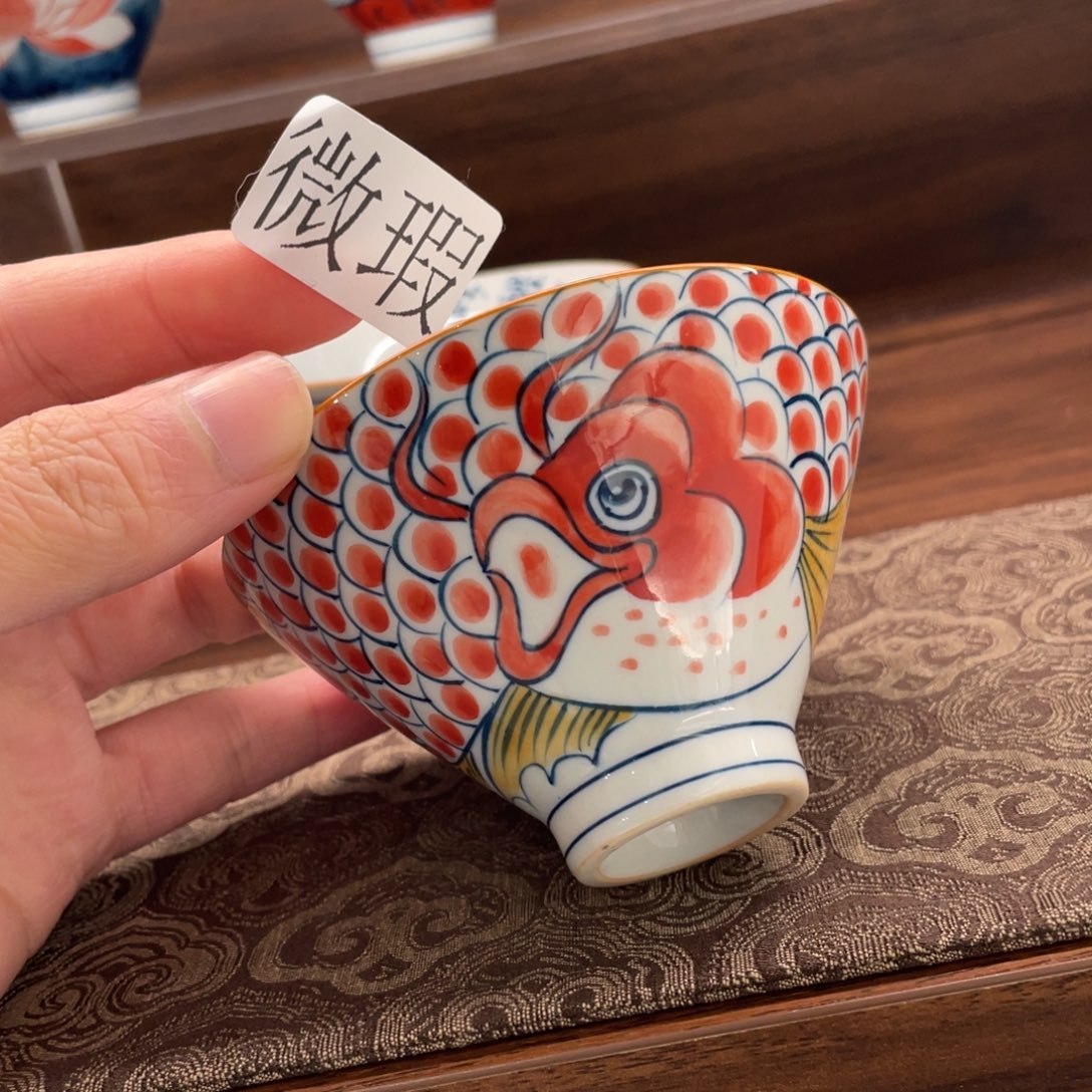 釉下手绘茶具微瑕