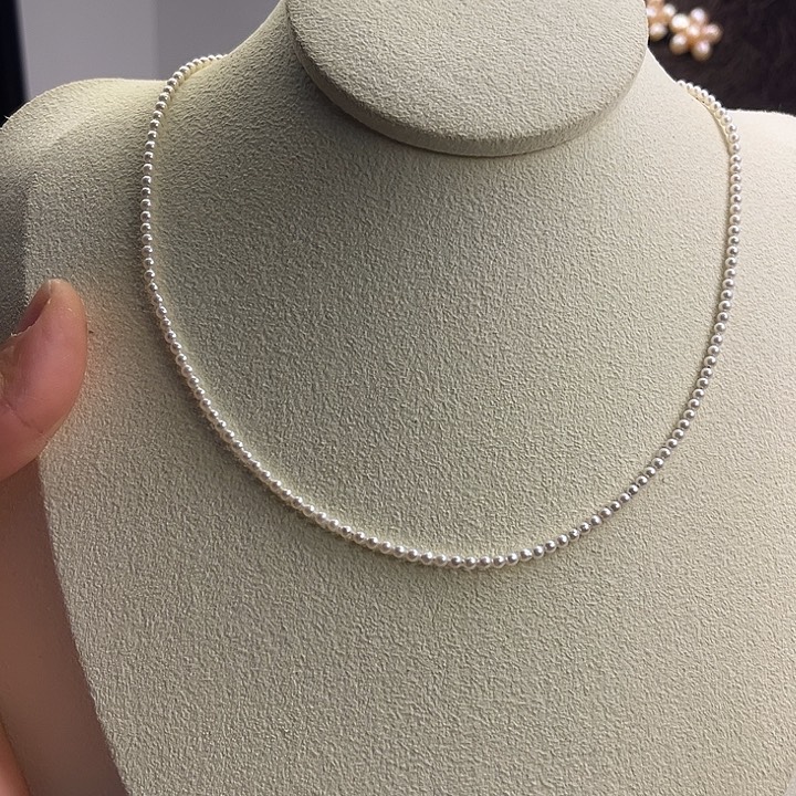 淡水珍珠银S925镶嵌项链