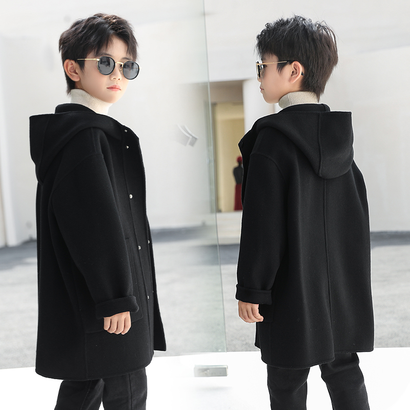 【现货75毛高定款】象小爸童装25年秋冬双面呢大衣羊毛儿童毛呢外