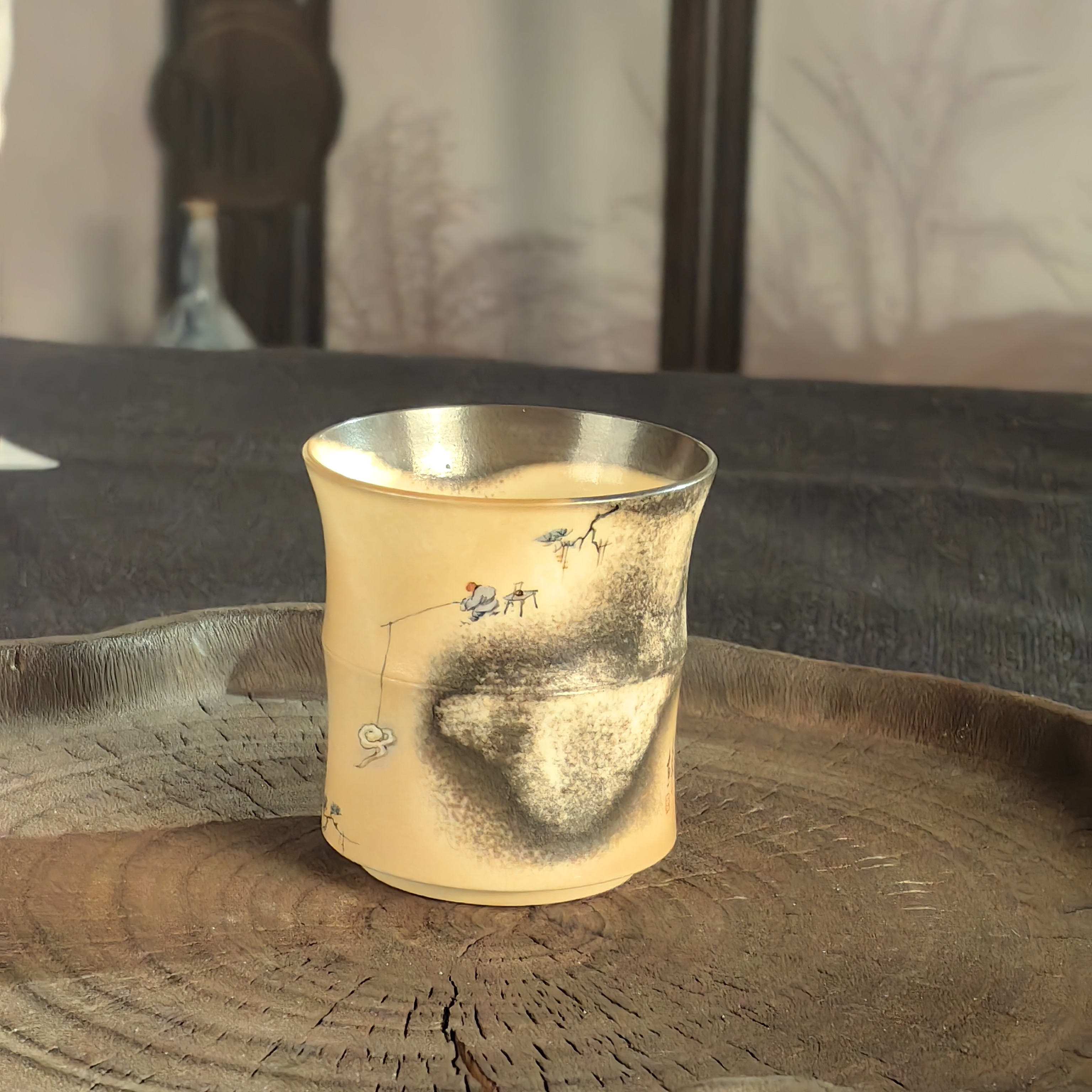 手工手绘窑变主人杯
