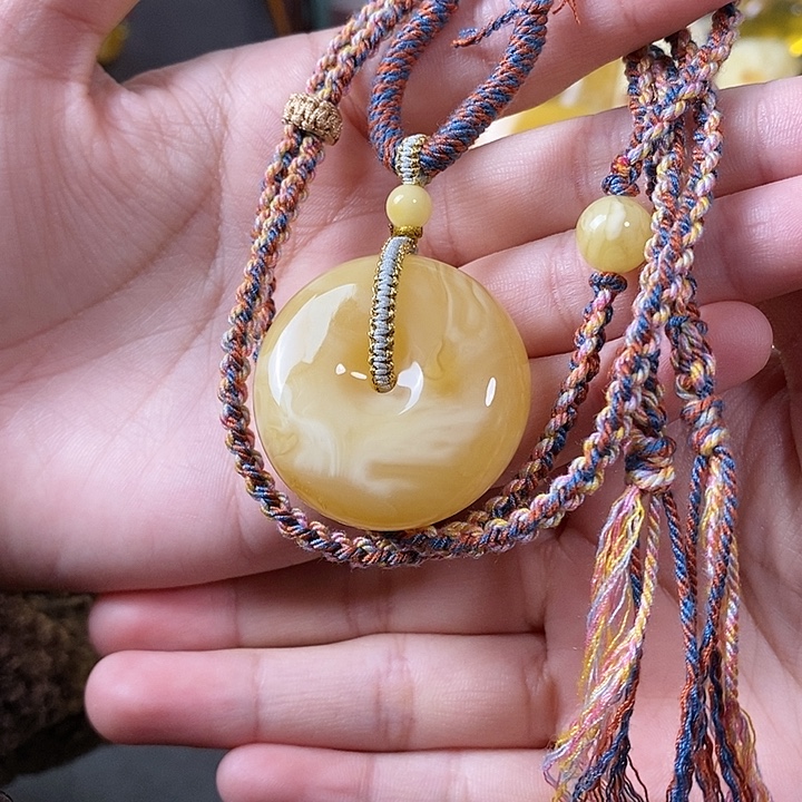 琥珀未镶嵌裸石平安扣