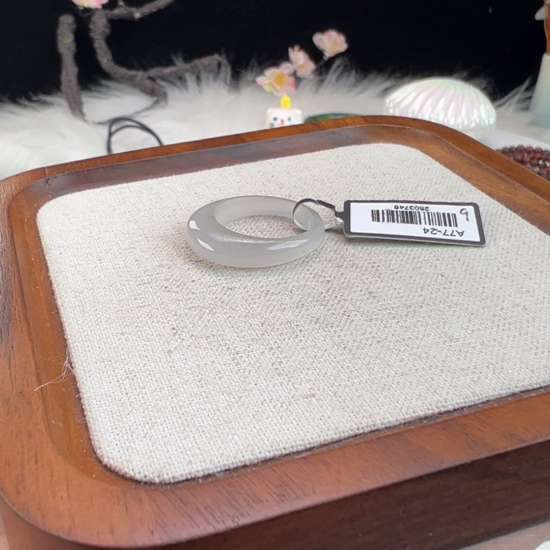 和田玉未镶嵌戒指w26晴水窄馒头17.5不退换